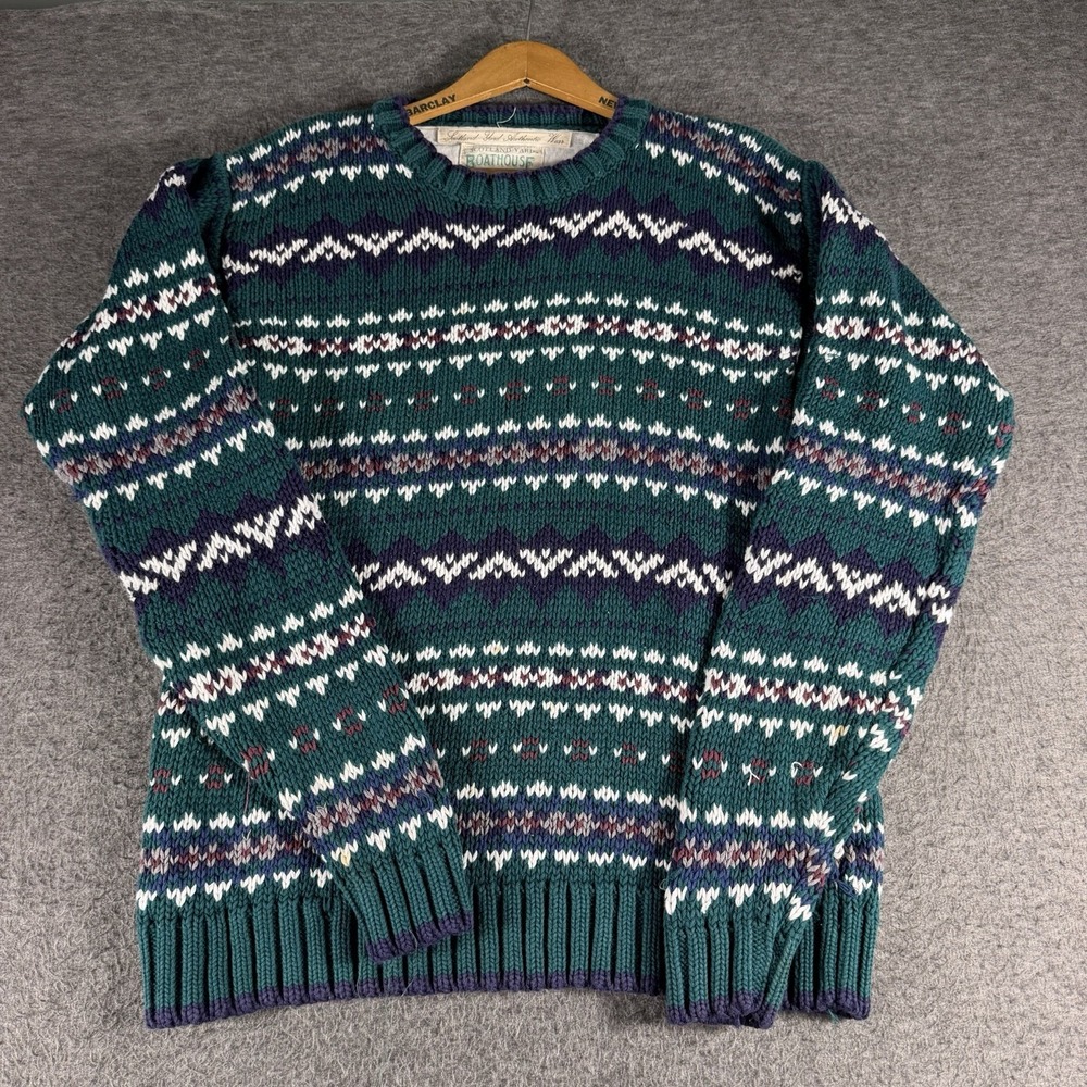 Scotland Yard Boathouse Sweater Mens Size Small Ski Preppy Vintage Grandpacore